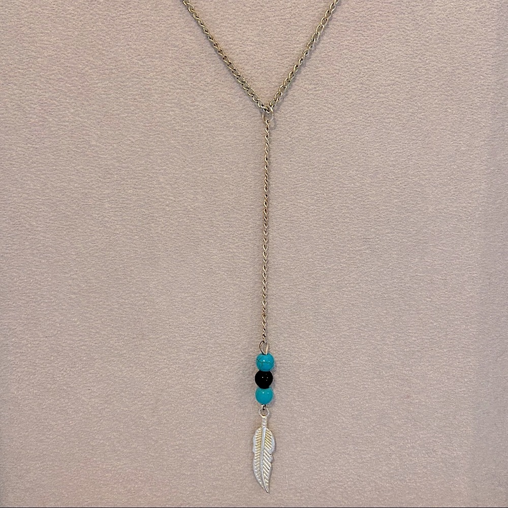 Silver Feather Chain Necklace
